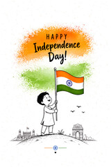 Fototapeta premium Indian Independence day, 15 august, happy independence day, flag, india 