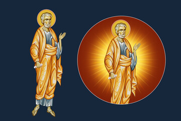 Obraz premium Saint Peter. Illustration - fresco set in Byzantine style