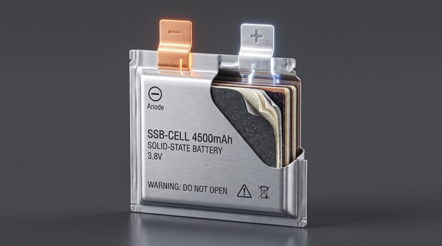 Pouch Solid State Battery Cell Solid Electrolyte Layer 3D Render