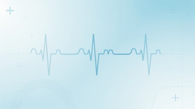 Heartbeat monitor ecg line graph on blue abstract background