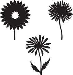 Obraz premium Sunflower Silhouette SVG Bundle | Floral Vector Clipart Set