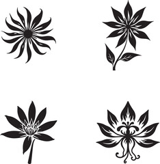 Obraz premium Decorative Floral SVG Bundle | Lotus & Botanical Flower Silhouettes