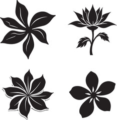 Obraz premium Tropical Flower & Leaf Silhouette SVG Bundle | Botanical Vector