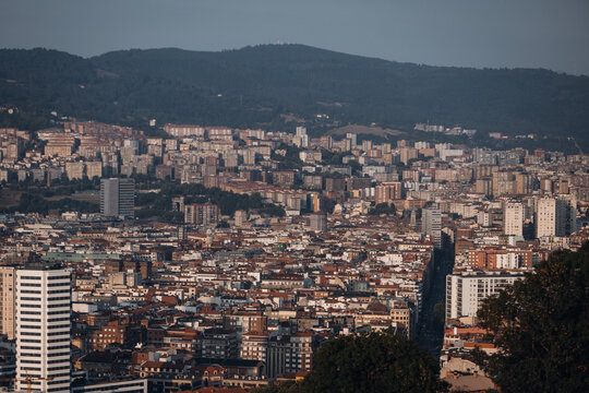 Aerial View of Bilbao, Spain with Modern Architecture and Urban Skyline
