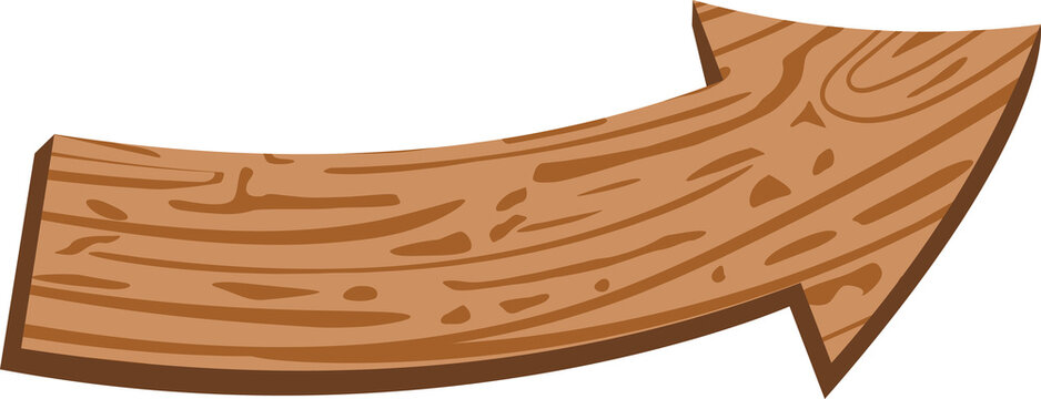 Wooden Arrow Sign Flat Vector Illustration