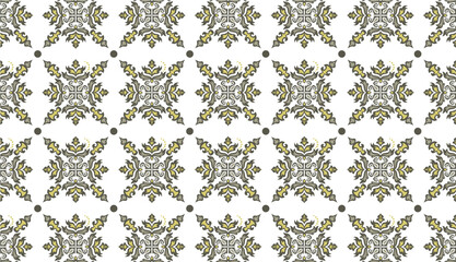 Obraz premium Ornate Floral Damask Gold and Grey Pattern Background