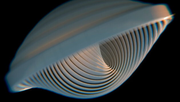 A white abstract spiral 3d rendering of a twisting curved structure