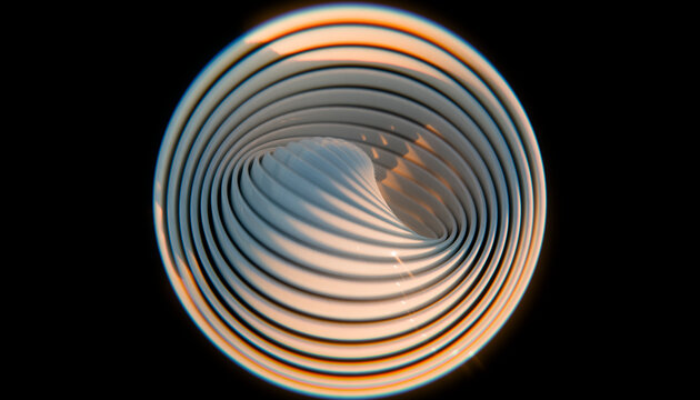 Digital 3d rendering of a white spiral-shaped abstract object
