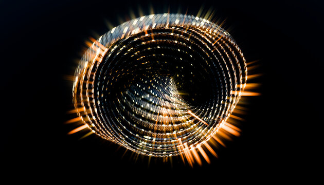Abstract digital 3d illustration of a glowing spiral shape