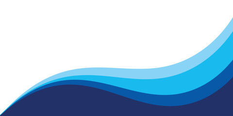Naklejka premium Vector-layered blue water wave banner template. Presentation template. EPS10