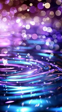 Shimmering water reflects varied hues as bubbles rise and create gentle ripples in a luminous display