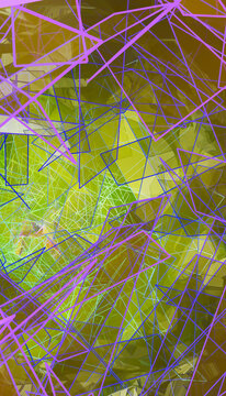 Colorful abstract digital rendering with geometric lines and shapes