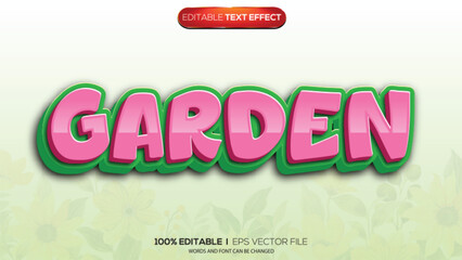 Fototapeta premium 3d text effect garden theme