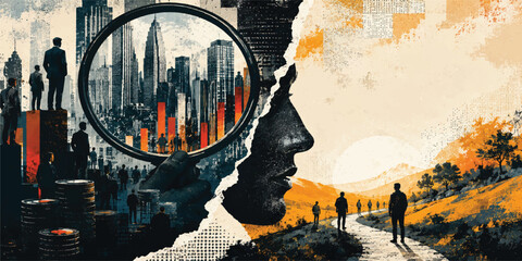 Urban City Skyline Silhouette with Graffiti Grunge Wall Texture, Abstract Vector Illustration of Modern Architecture and Street Art Inspired Background Design © mahabubmorshed