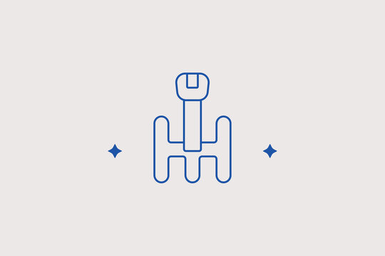 Manual gear shift pattern line icon for driving school. Vector illustration for manual transmission, gear box, car mechanics.