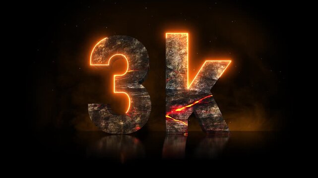 Cinematic 3D Lava Rock 3K Milestone Title Reveal