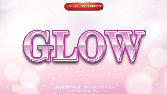 3d text effect glow theme