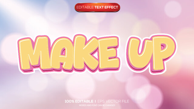 3d text effect make up theme