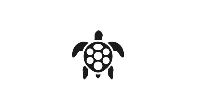 Stylized sea turtle icon with patterned shell