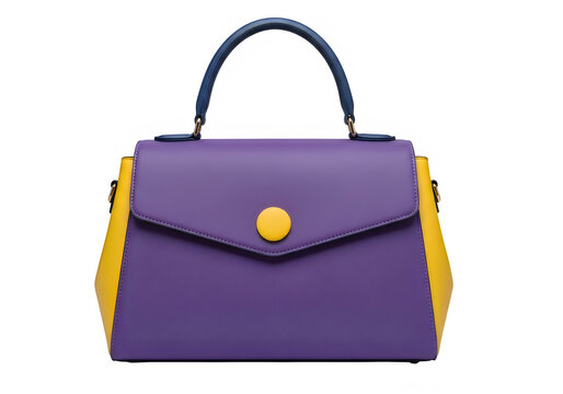 Purple ladies handbag with gold chain strap