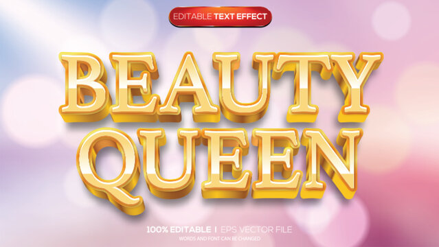 3d text effect beauty queen theme