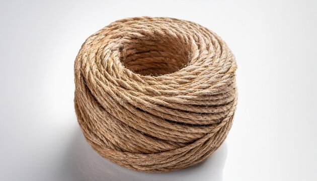 sturdy natural fiber hemp rope coil with material industrial hardware nautical textured as transparent object