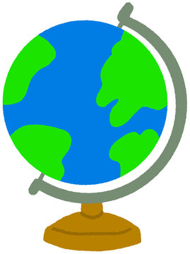 Cute globe of the earth illustration isolated on black background