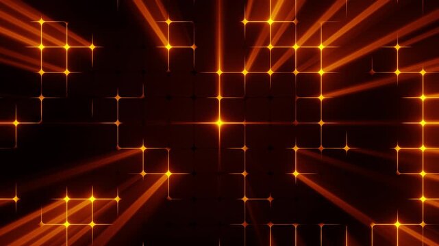 Glowing Orange Light Beam Grid Seamless Motion Loop