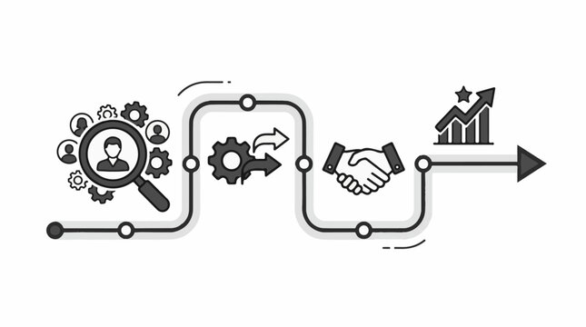 A flowchart illustrating the progression of business development