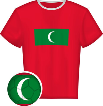 Maldivian Flag Soccer Jersey and Ball