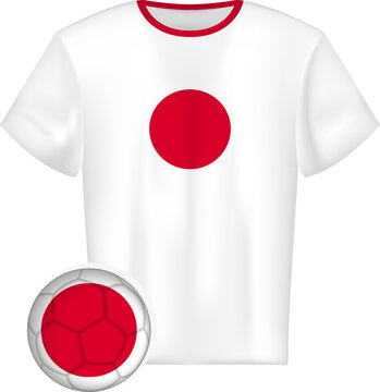 Japanese Flag Soccer Jersey and Ball