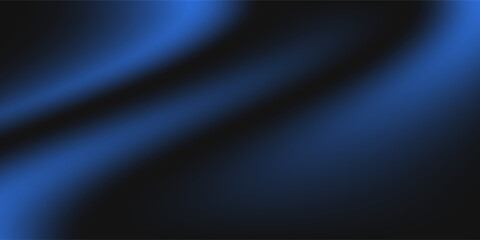 Fototapeta premium Blurred background of black blue waves with grainy texture