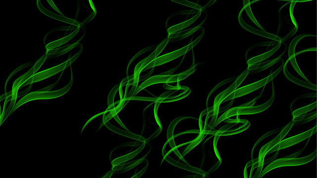 Green colored smoke cloud texture on dark background