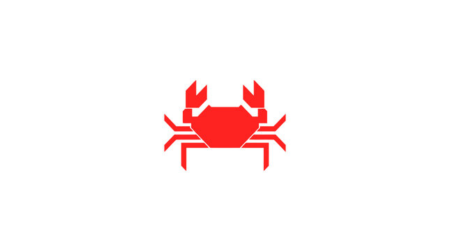 Red crab icon for marine and seafood themes.
