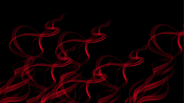 Red abstract smoke wave on black background