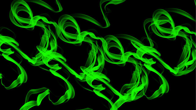 Green colored smoke cloud texture on dark background