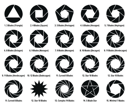 Aperture Blades Photography Lens Design Elements Collection for Creative Projects