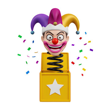 3D Jack In The Box Clown Toy