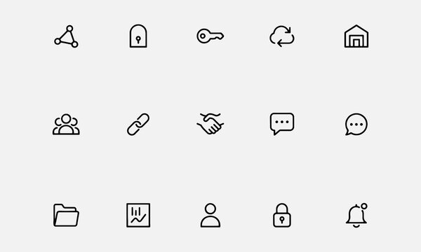  Intranet icon set.