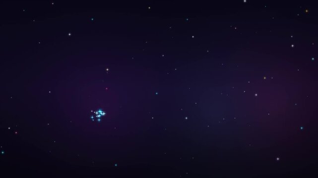 Glowing Particles Emerge and Multiply in Deep Space Against Dark Cosmic Background with Subtle Lens Flare