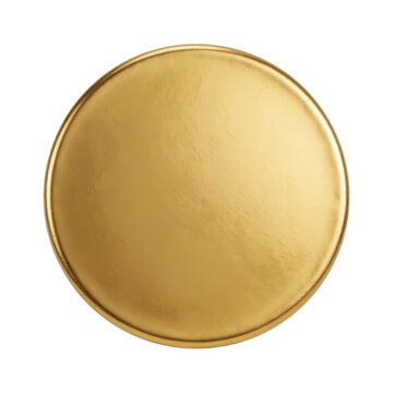 Gold Circular Plate Transparent Background