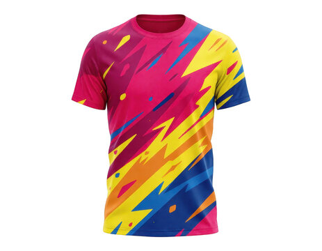 Neon Lightning Bolt T-Shirt Design Transparent Background