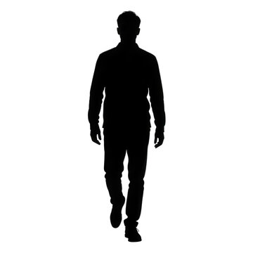 Silhouette of Man Walking Transparent Background