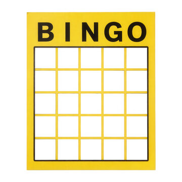 Yellow Bingo Card Transparent Background