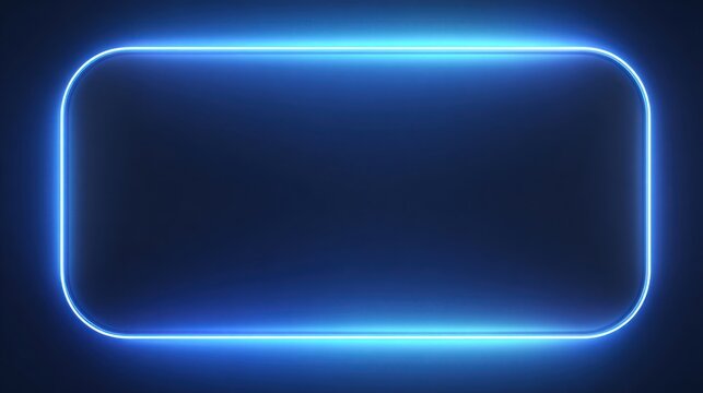 Glowing blue rectangular frame on dark background for digital designs