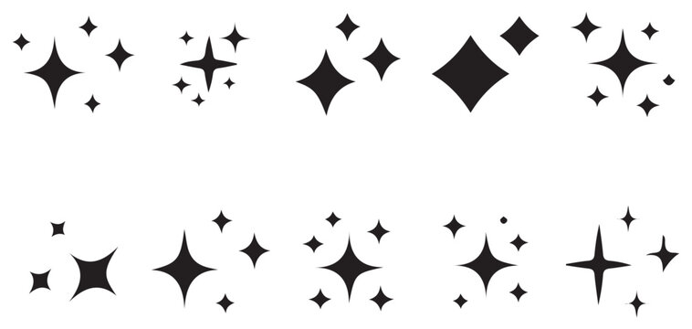 Creative sparkle icons with dots and stars vector illustration eps 10
