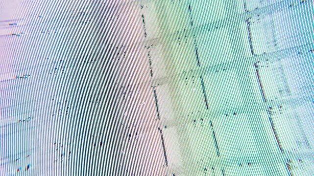 CRT macro glitch flickering overlay, analog video signal broken down to pixelated glitchy bits for transition, overlaypattern or background