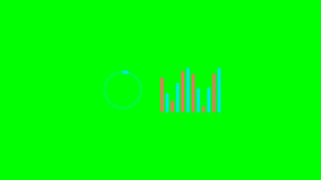 Loading circle animation combined with a digital audio spectrum visualizer