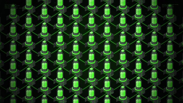 Isometric Cybernetic Core Drill Rig Abstract Metallic Marble Array Background