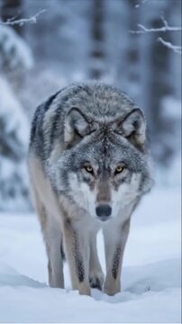 wolf in snow